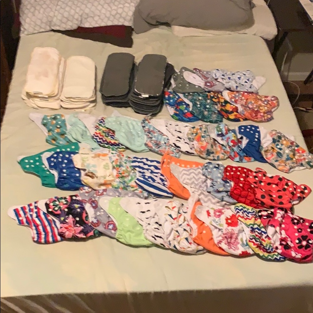 Cloth diapers and inserts LOT